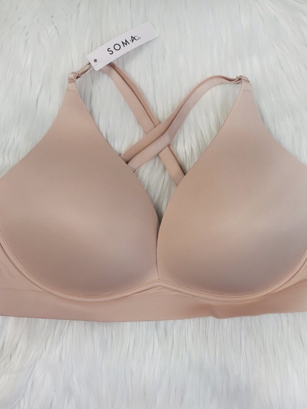 NWT Soma Enbliss Luxe Plunge Bralette Hush Size Large L Pink Racerback New